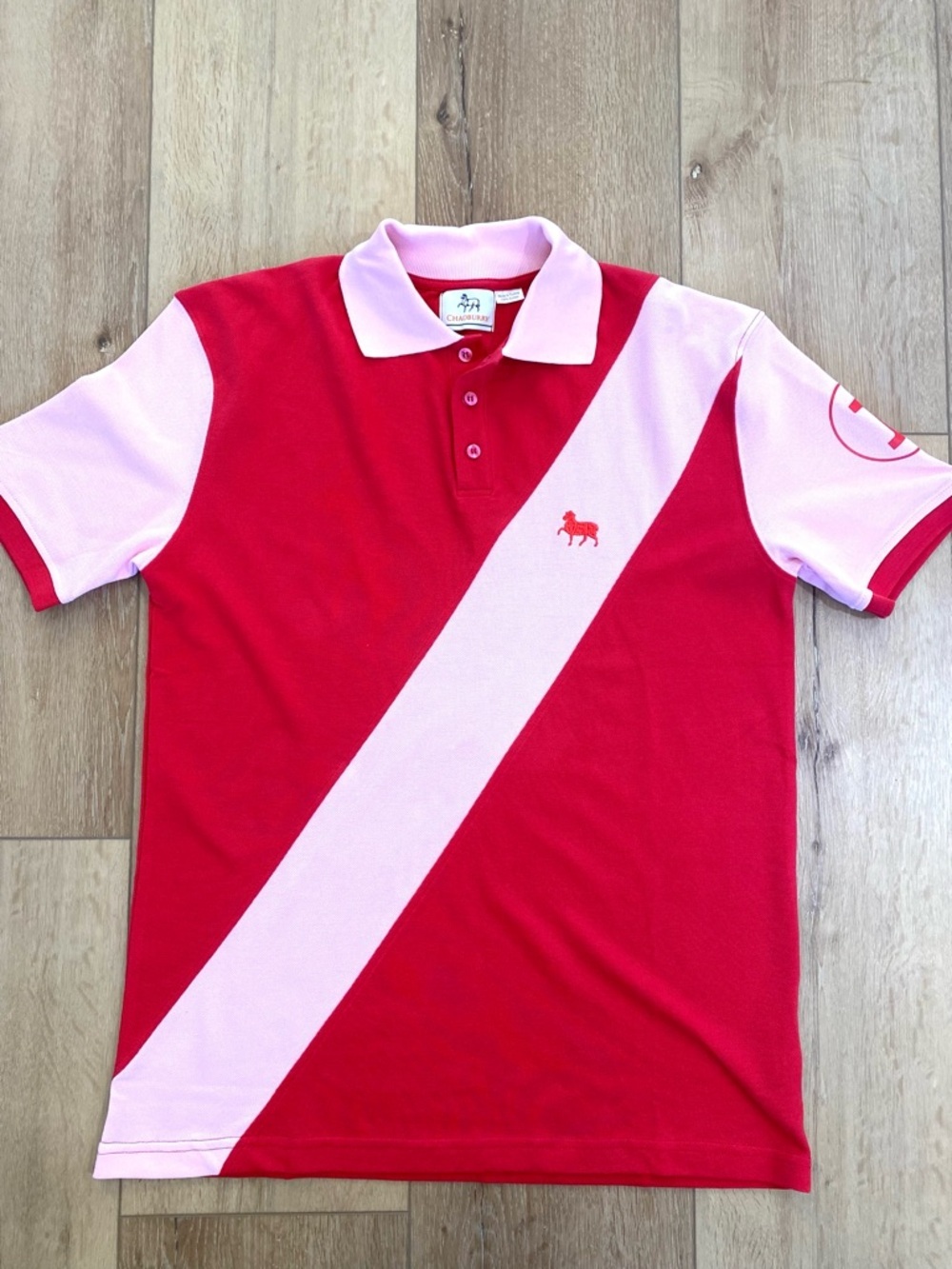 Chadburry Shirt Men’s Size Large Polo Embroidered Logo Preppy Color Block